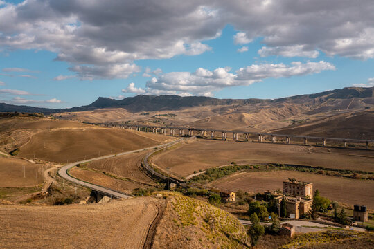 Aerial photography of Sicilian countryside
