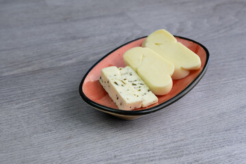 Sliced Cheese in a Serving Plate