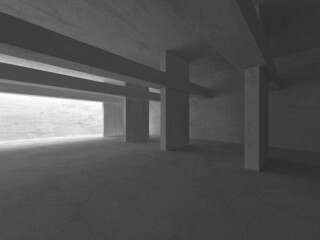 Abstract architecture background. Empty rough concrete interior