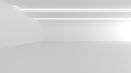 Illuminated corridor interior design. Empty Room Interior Background