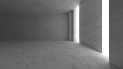 Dark Concrete Wall Architecture. Empty Room