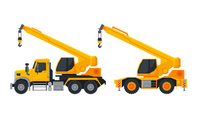 Truck-mounted Crane as Heavy Equipment or Machinery for Construction Task Vector Set