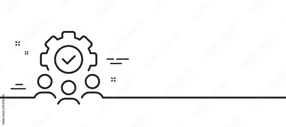 Aufkleber teamwork line icon. business workflow sign. job meeting symbol. minimal line illustration background