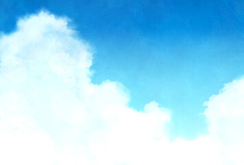 背景素材_水彩テクスチャ_青空