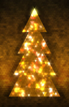 Christmas tree made of triangles. Also available as an animation - search for 197531556 in Videos.