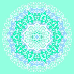 カラフルな模様　グリーン系