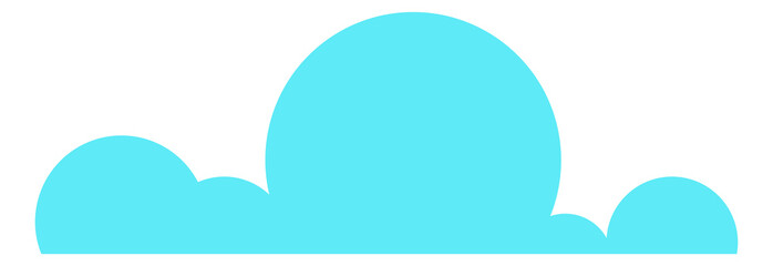 Cloud icon. Simple round shape. Blue curved sky element