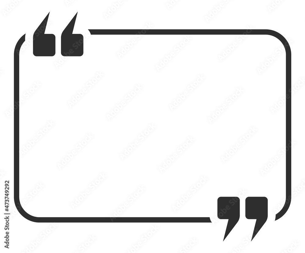 Poster quotation template. empty dialog box for text citation