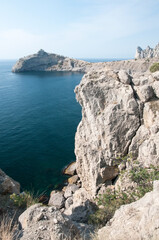 Morning view of Kapchik cape in Crimea from the so-called Galytsin route near New Light resort, Russian Federation
