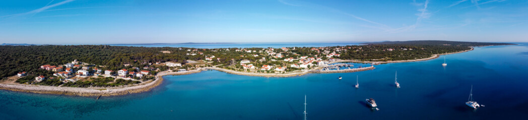Naklejka na ściany i meble Aerial view of Croatian island Silba western side