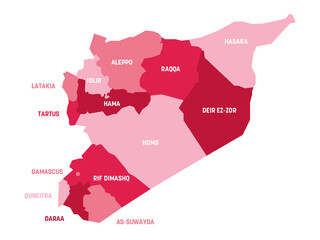 Syria - regional map of governorates
