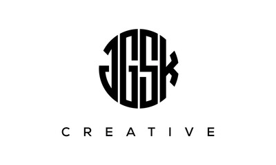 Letters JGSK creative circle logo design vector, 4 letters logo