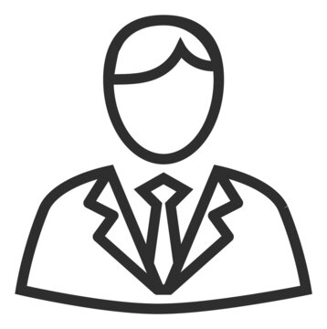 Man In Tie And Suit Icon. Businessman Sign. Generic Man Avatar