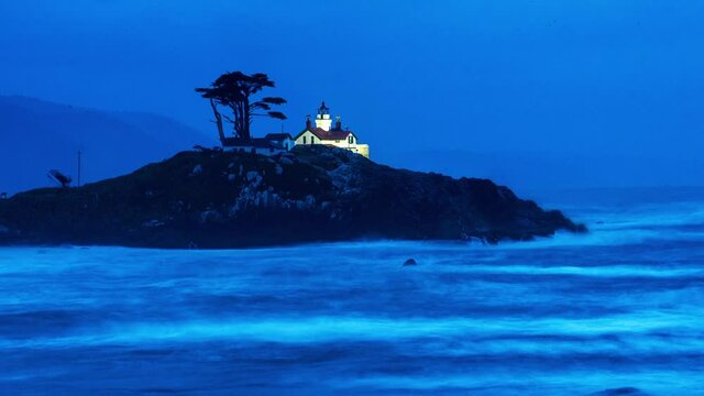 Light House in Fort Bragg, California, USA.