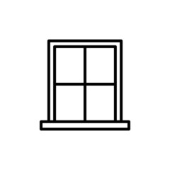 window flat icon vector illustration