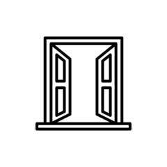 window flat icon vector illustration