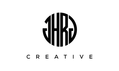 Letters JHRJ creative circle logo design vector, 4 letters logo