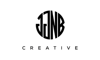 Letters JJNB creative circle logo design vector, 4 letters logo