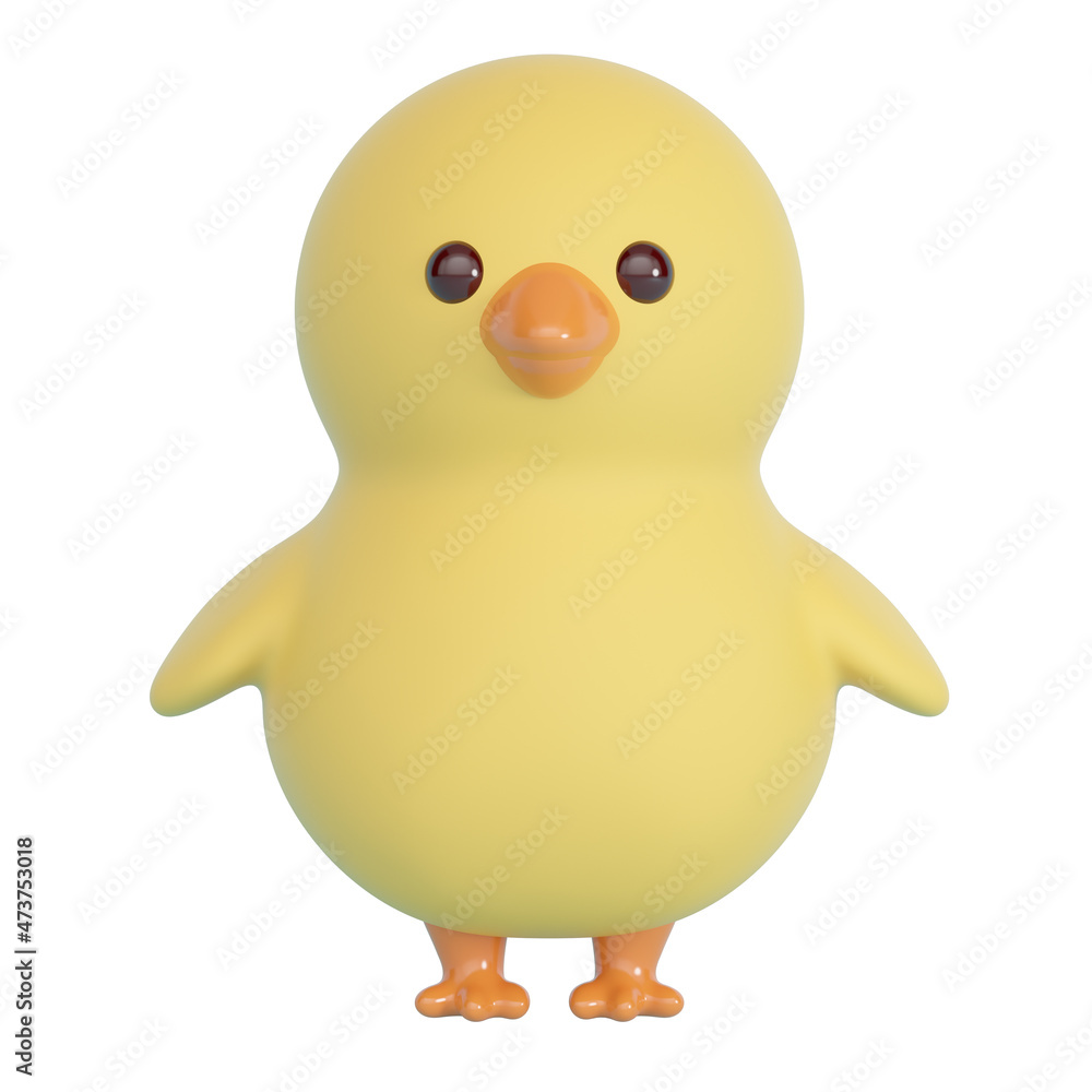 Poster chicken isolated on white background. 3d rendering