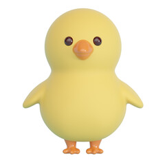 Chicken isolated on white background. 3d rendering