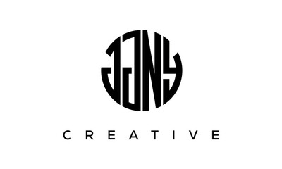 Letters JJNY creative circle logo design vector, 4 letters logo