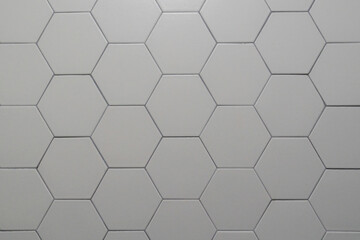 Honeycomb shape beige decorative ceramic tiles on wall