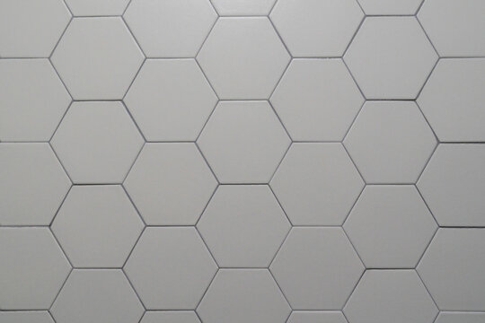 Honeycomb shape beige decorative ceramic tiles on wall