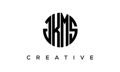 Letters JKMS creative circle logo design vector, 4 letters logo