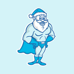 Cartoon Mascot Hero Santa Logo Design Vector Illustration Template Idea