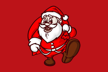Cartoon mascot character santa claus Logo Design Vector Illustration Template Idea