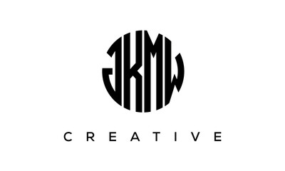 Letters JKMW creative circle logo design vector, 4 letters logo