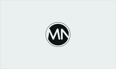 Initial letter MN uppercase modern logo design template elements. Vector