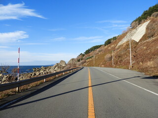 日本海沿岸の国道・青森県深浦町