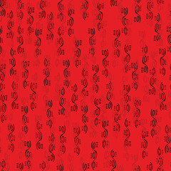 abstraact symbols seamless vector pattern on red