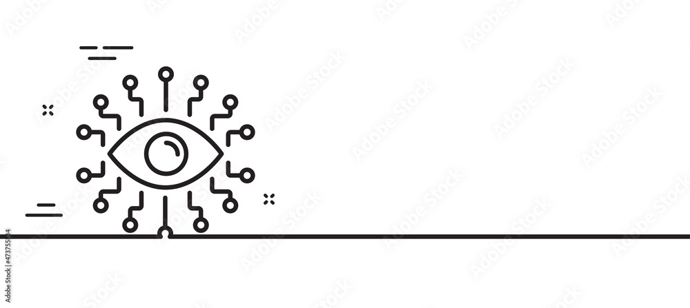 Aufkleber artificial intelligence line icon. all-seeing eye sign. minimal line illustration background. artifi