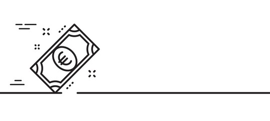 Euro money line icon. Payment method sign. Eur symbol. Minimal line illustration background. Euro money line icon pattern banner. White web template concept. Vector