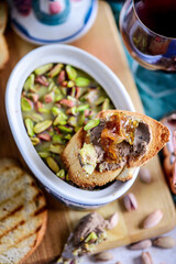 Chicken liver pate with caramelized apples