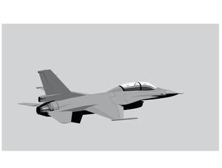 Fototapeta na wymiar General Dynamics F-16 Viper. Stylized drawing of a modern jet fighter. Vector image for illustrations.