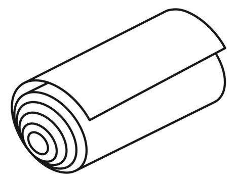 Roll icon. Fabric or paper scroll. Ribbon or cloth package