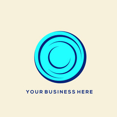 Spiral, swirl logo.Twirl symbol isolated on light fund.Blue color circular icon.Structural design elements.Decorative sign concept.Artistic style vector illustration.	