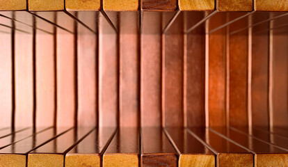 3D dark wood table studio background textured for product display with copy space for display of content design.Banner for advertise product on website.3d rendering stock photo