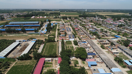 Aerial photography of rural scenery in North China