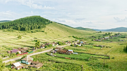 Fototapeta na wymiar Villages of Russia, Khakassia, Russia