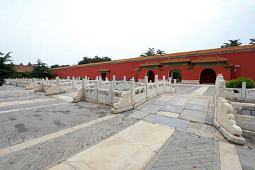 White marble railing in the park, Beijing