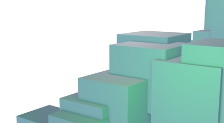 Mint cubes abstract 3d render illustration