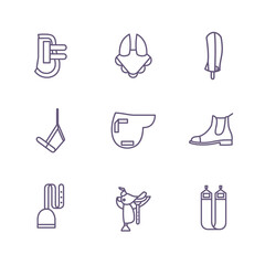 Equestrian outline icons, online shop design