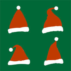 Set of christmas hats