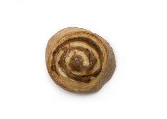 Viennese dessert nut sticky ban white background