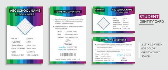 Obraz premium School and College Student Id Card Design Template
