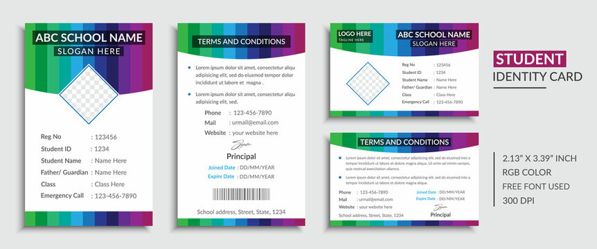School and College Student Id Card Design Template